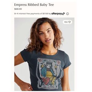 Free People Empress Ribbed Baby Tee Size Small NWT